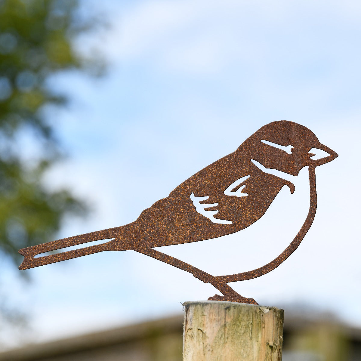 House Sparrow Garden Sheet Steel Fence Topper In Rustic