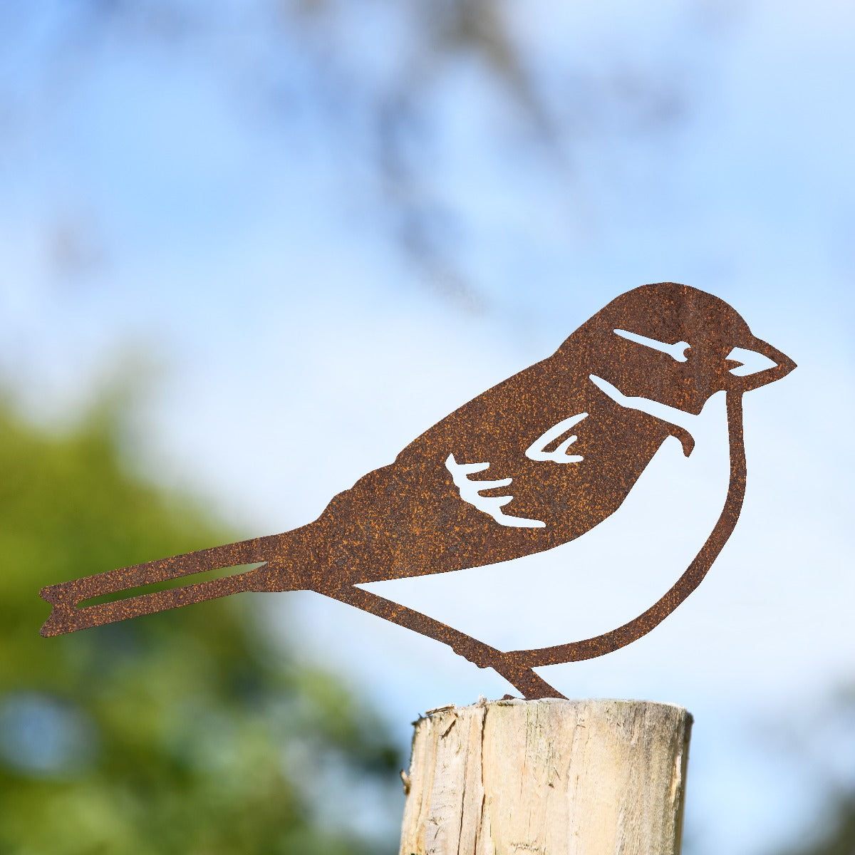 House Sparrow Garden Sheet Steel Fence Topper In Rustic