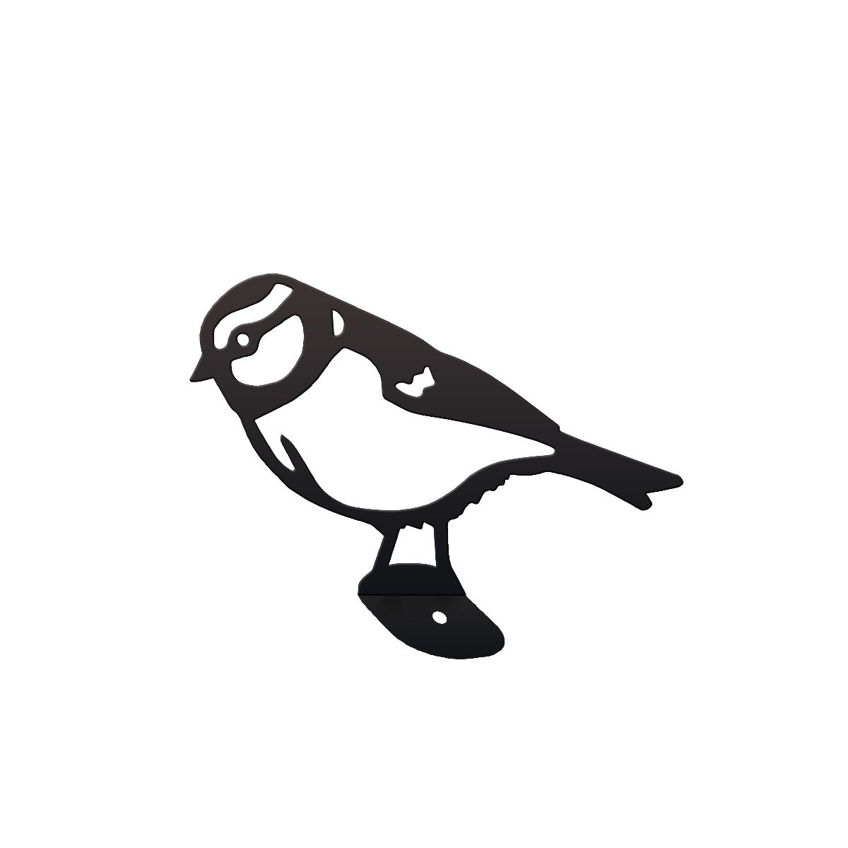 Blue Tit Garden Sheet Steel Fence Topper In Black
