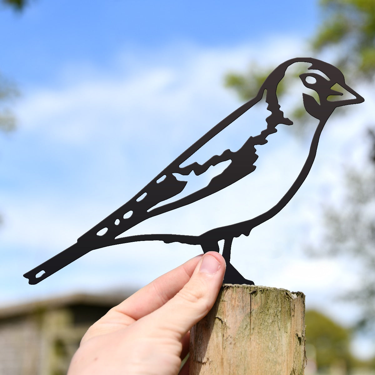 Goldfinch Garden Sheet Steel Fence Topper In Black