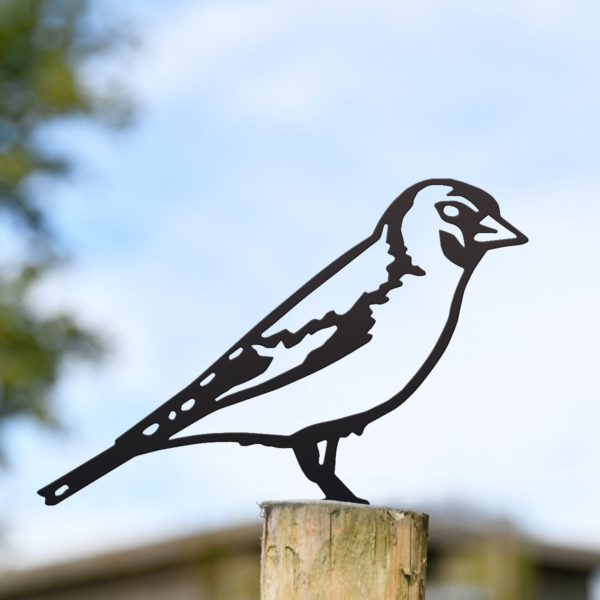 Goldfinch Garden Sheet Steel Fence Topper In Black