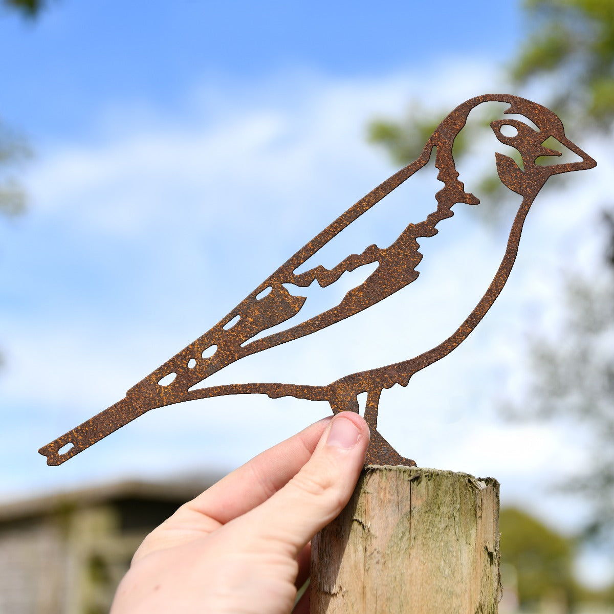 Goldfinch Garden Sheet Steel Fence Topper In Rustic