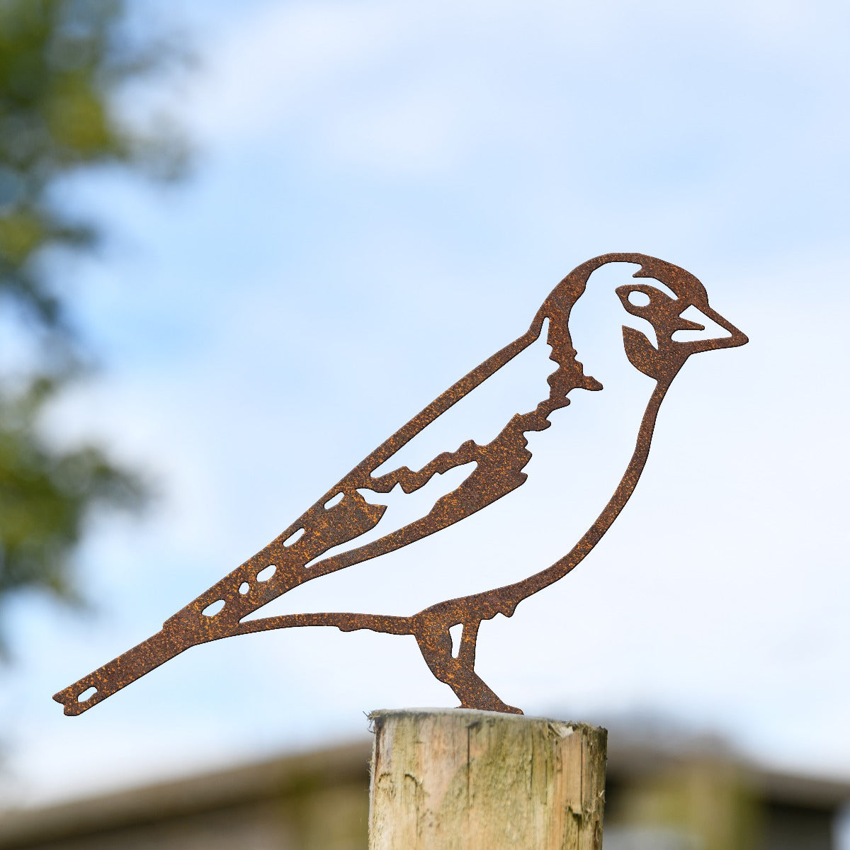 Goldfinch Garden Sheet Steel Fence Topper In Rustic