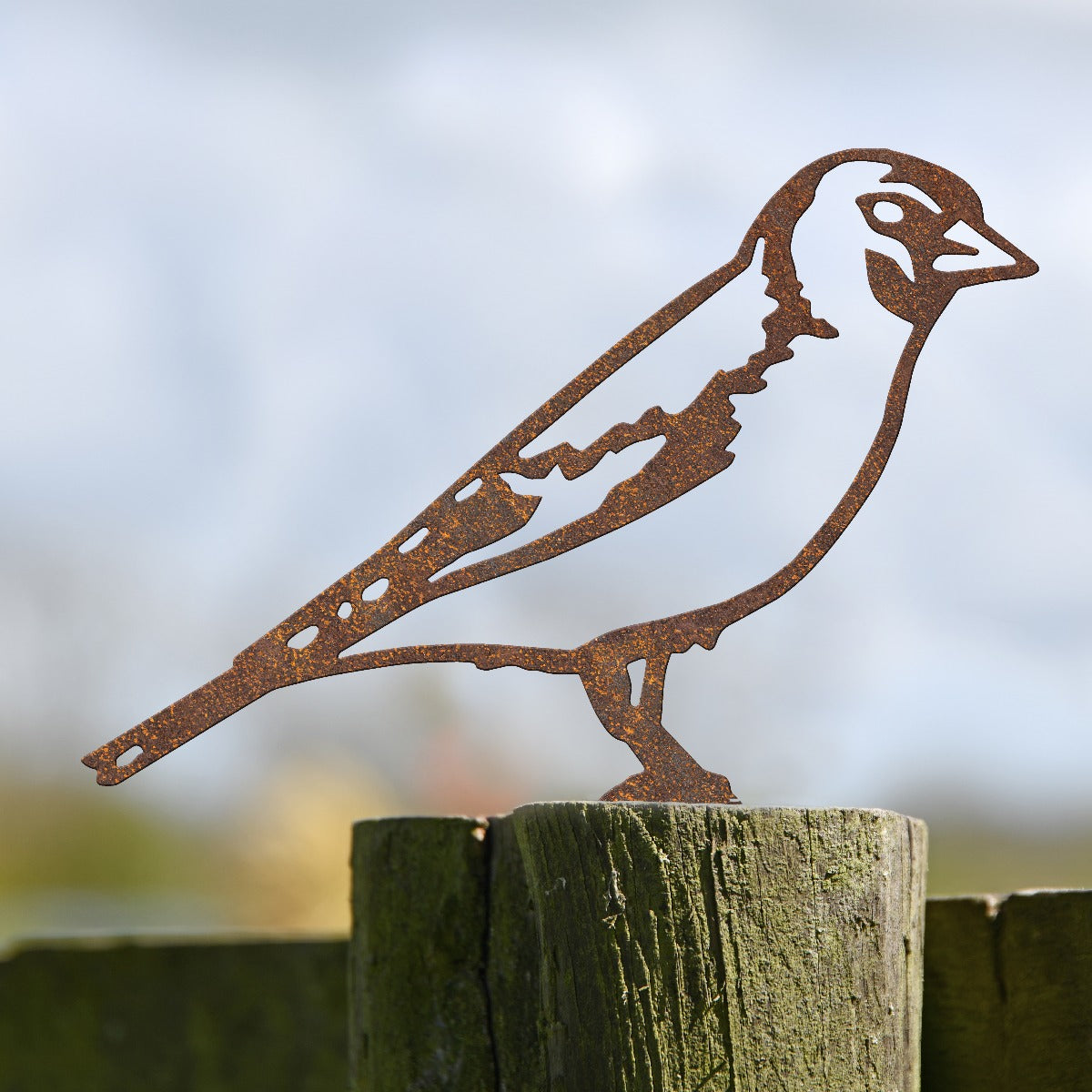 Goldfinch Garden Sheet Steel Fence Topper In Rustic