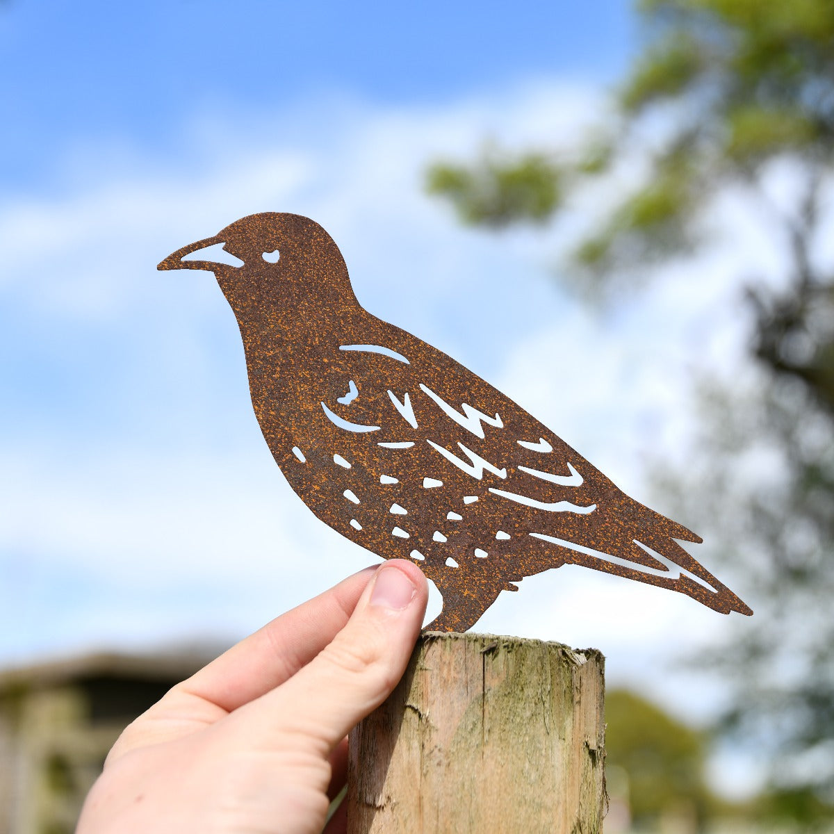 Starling Garden Sheet Steel Fence Topper In Rustic