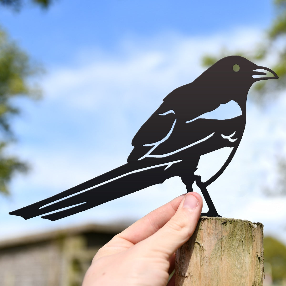 Magpie Garden Sheet Steel Fence Topper In Black