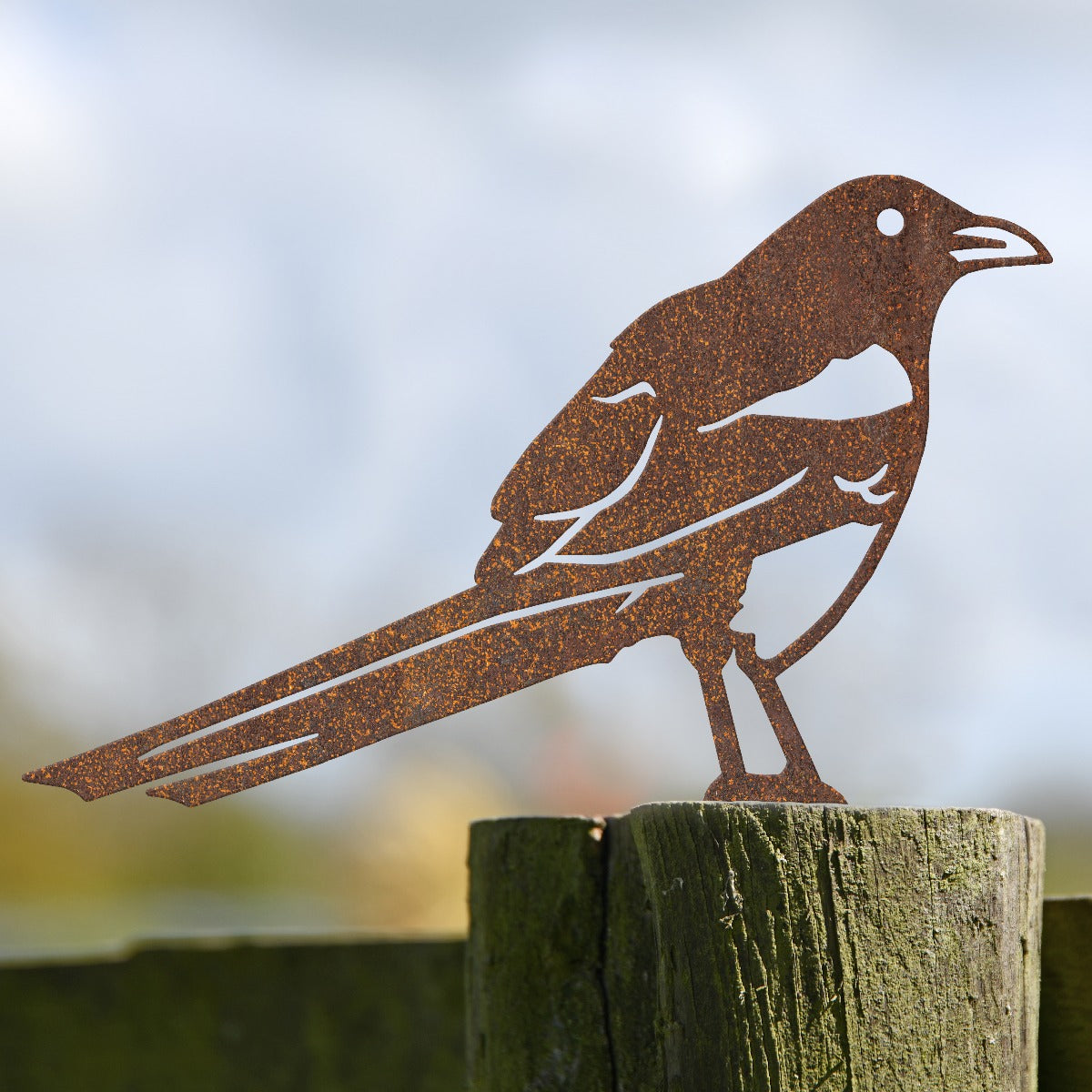 Magpie Garden Sheet Steel Fence Topper In Rustic