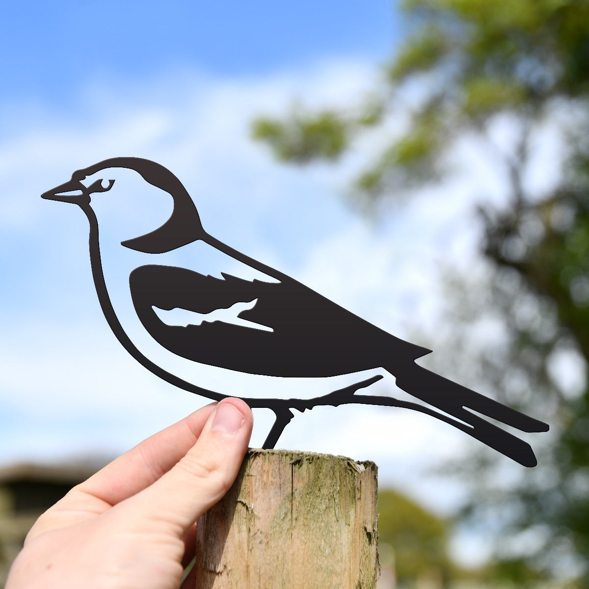 Chaffinch Garden Sheet Steel Fence Topper In Black