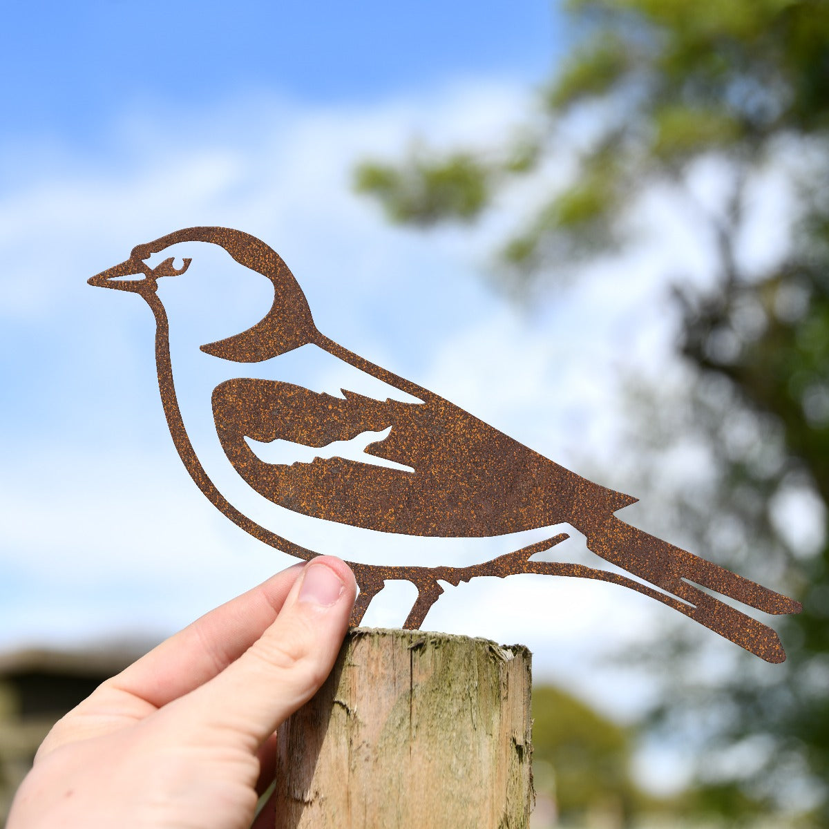 Chaffinch Garden Sheet Steel Fence Topper In Rustic