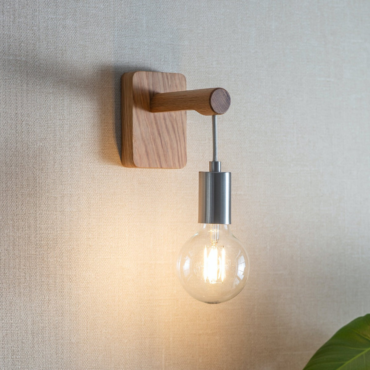 Wood and Steel Hanging Wall Light by Garden Trading