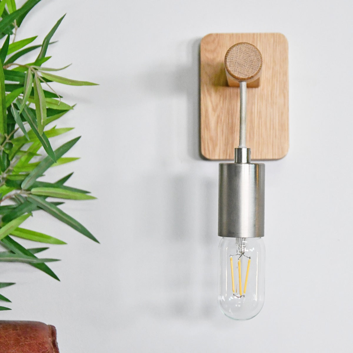 Wood and Steel Hanging Wall Light by Garden Trading