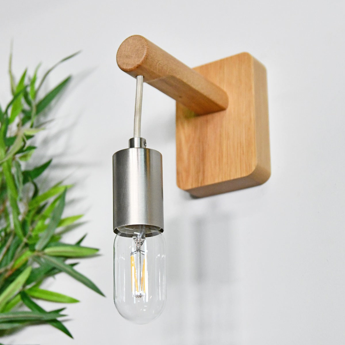 Wood and Steel Hanging Wall Light by Garden Trading