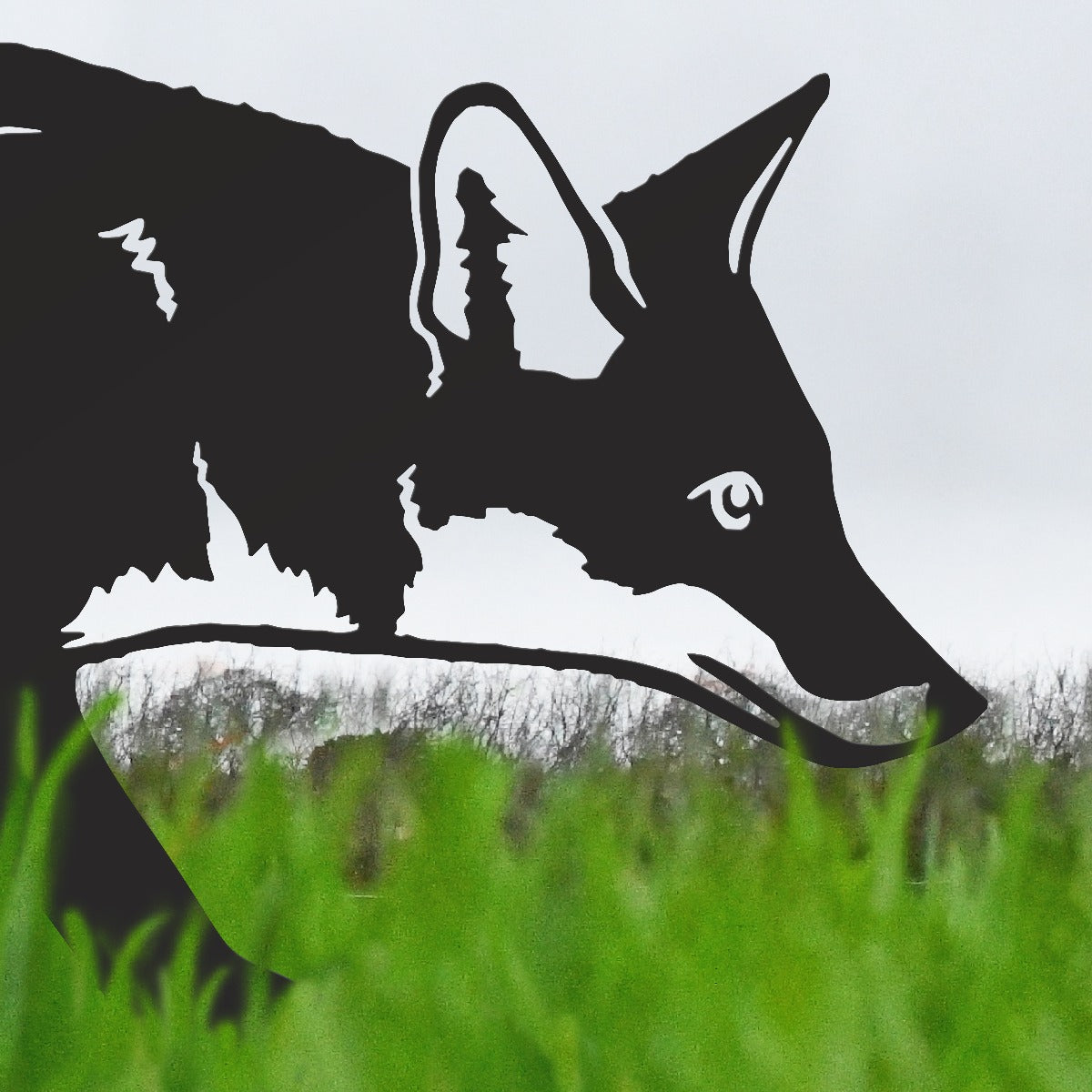 Fox Garden Sheet Steel Silhouette In Black Close Up