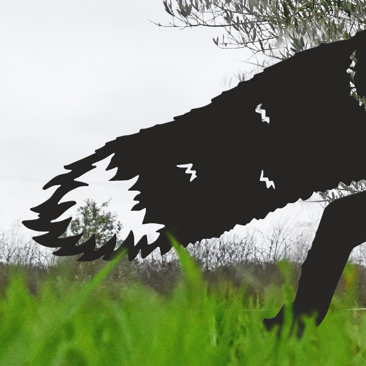 Fox Garden Sheet Steel Silhouette In Black Close Up