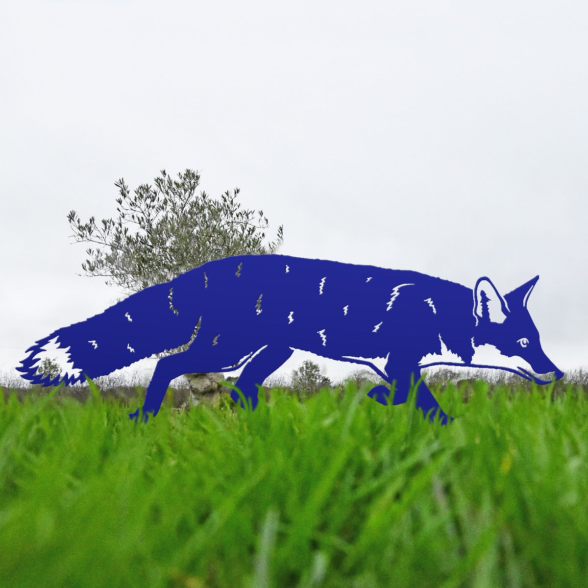 Fox Garden Sheet Steel Silhouette In Blue