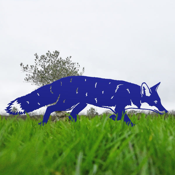 Fox Garden Sheet Steel Silhouette In Blue