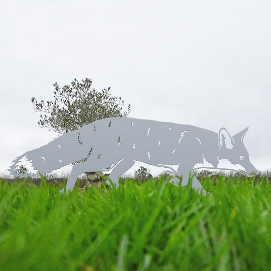 Fox Garden Sheet Steel Silhouette In Silver