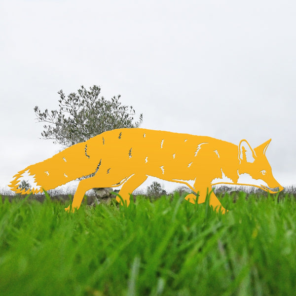 Fox Garden Sheet Steel Silhouette In Yellow