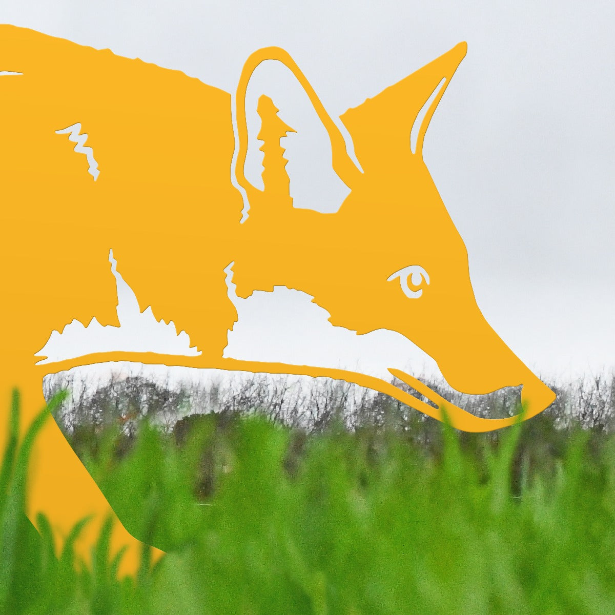 Fox Garden Sheet Steel Silhouette In Yellow