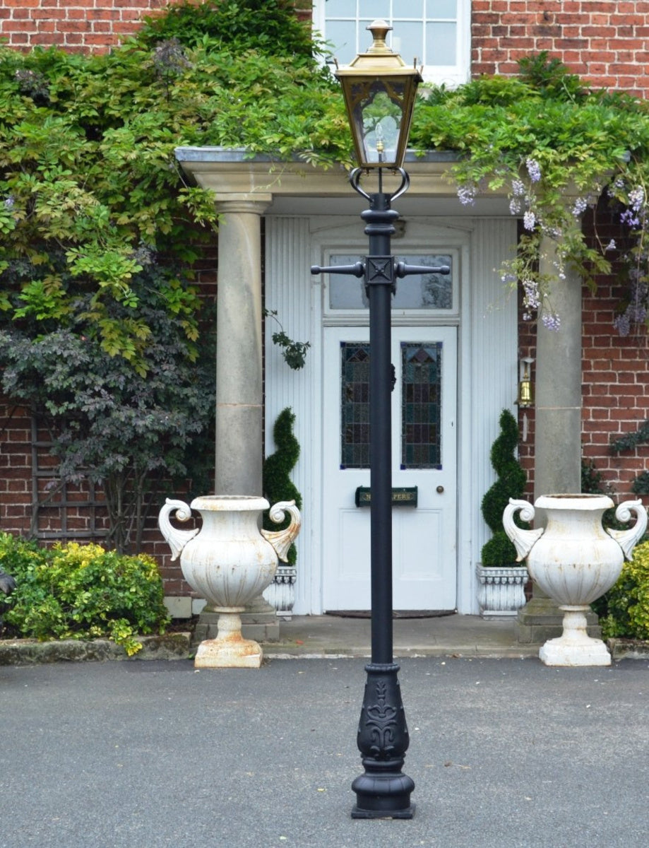 The used antique brass lamp post in situ