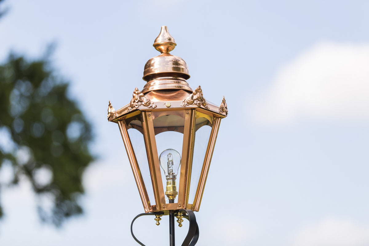 Magnified view of the copper lantern
