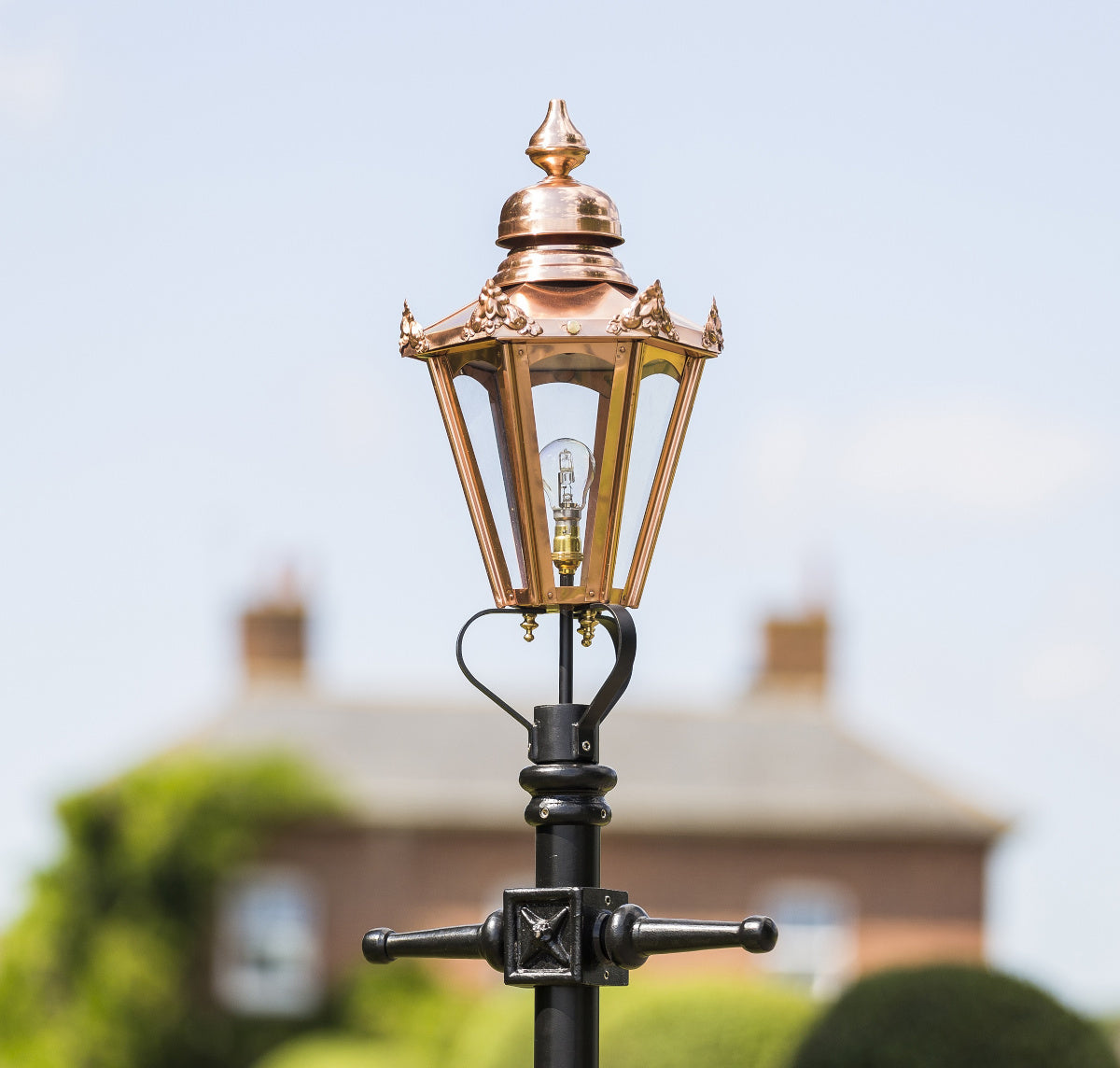 Close up of the copper lantern and ladder bars