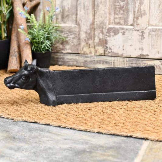 'Vaca' Black Cast Iron Cow Design Boot Scraper - thumbnail