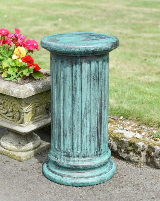 Verdigris 'Apollo' Cast Aluminium Pillar 