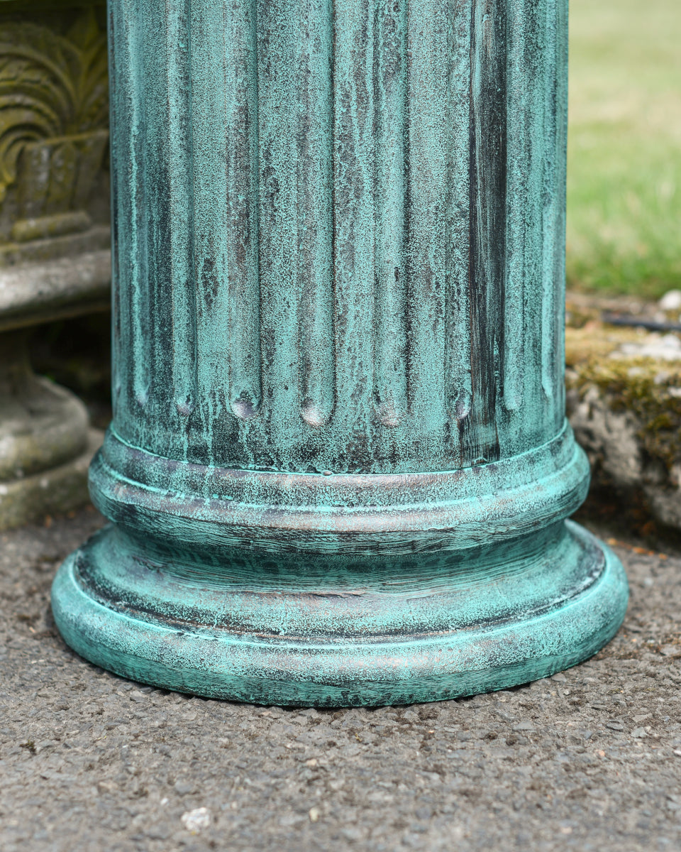 Magnified view of the tiered base