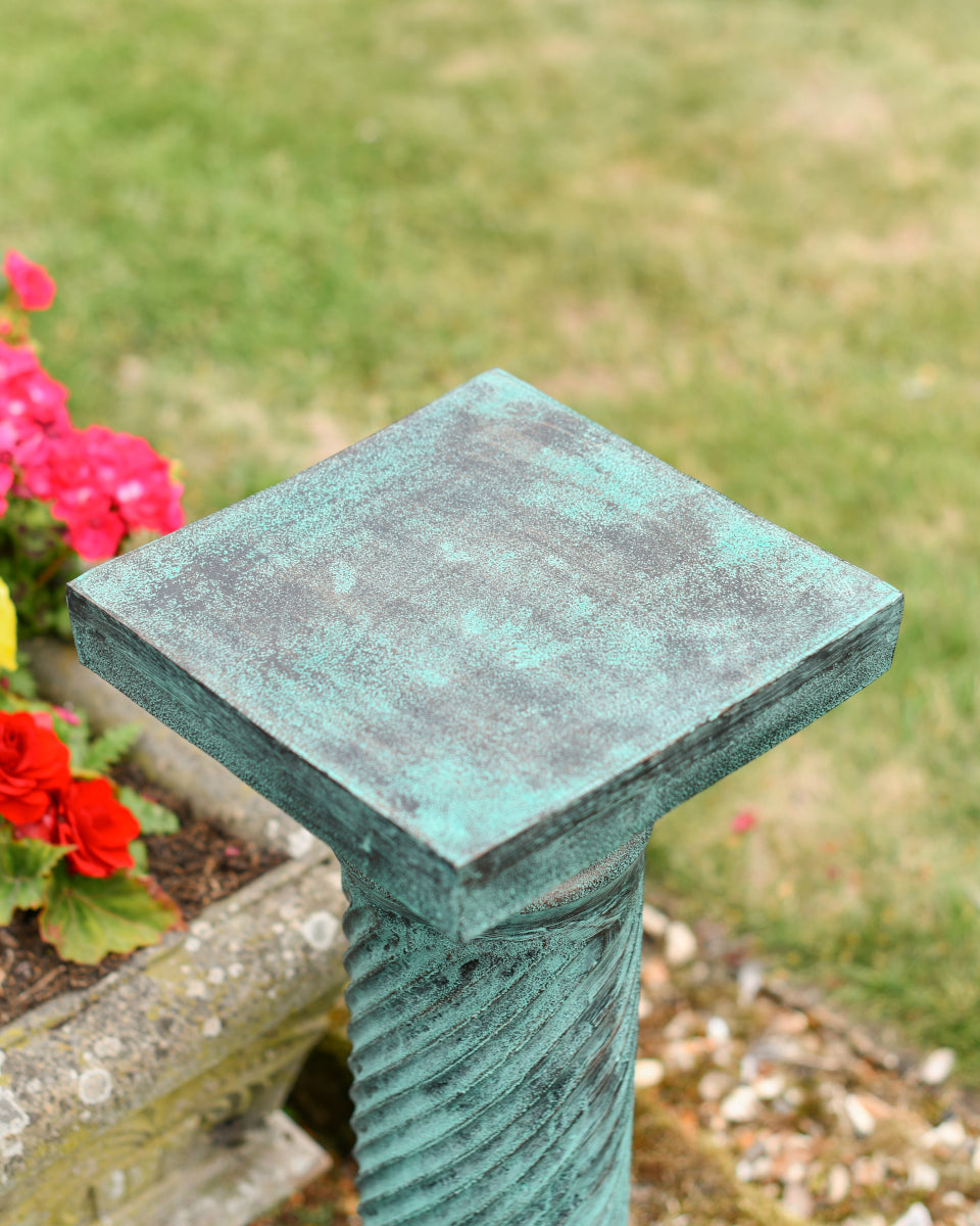 Close up of the square base