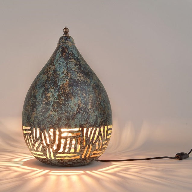Verdigris Green Distressed Moroccan Desk Lamp