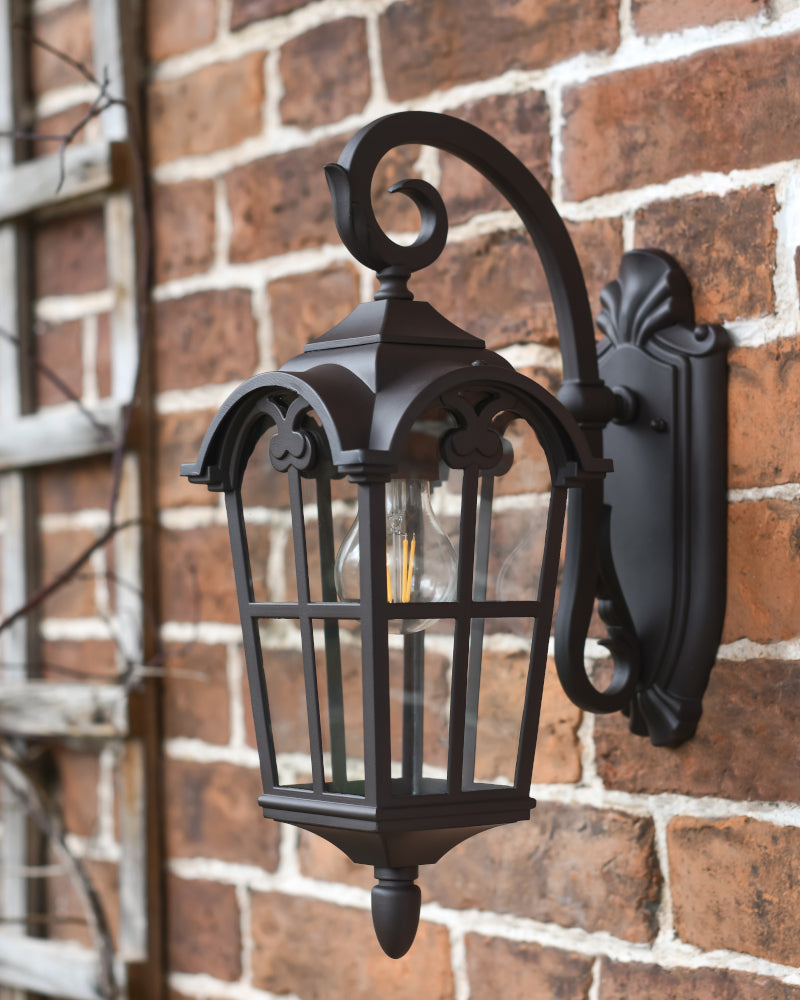 'Victoria' Bronze Traditional Top Fix Outdoor Wall Lantern