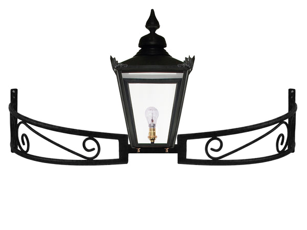 Black Victorian Lantern on Bow Bracket