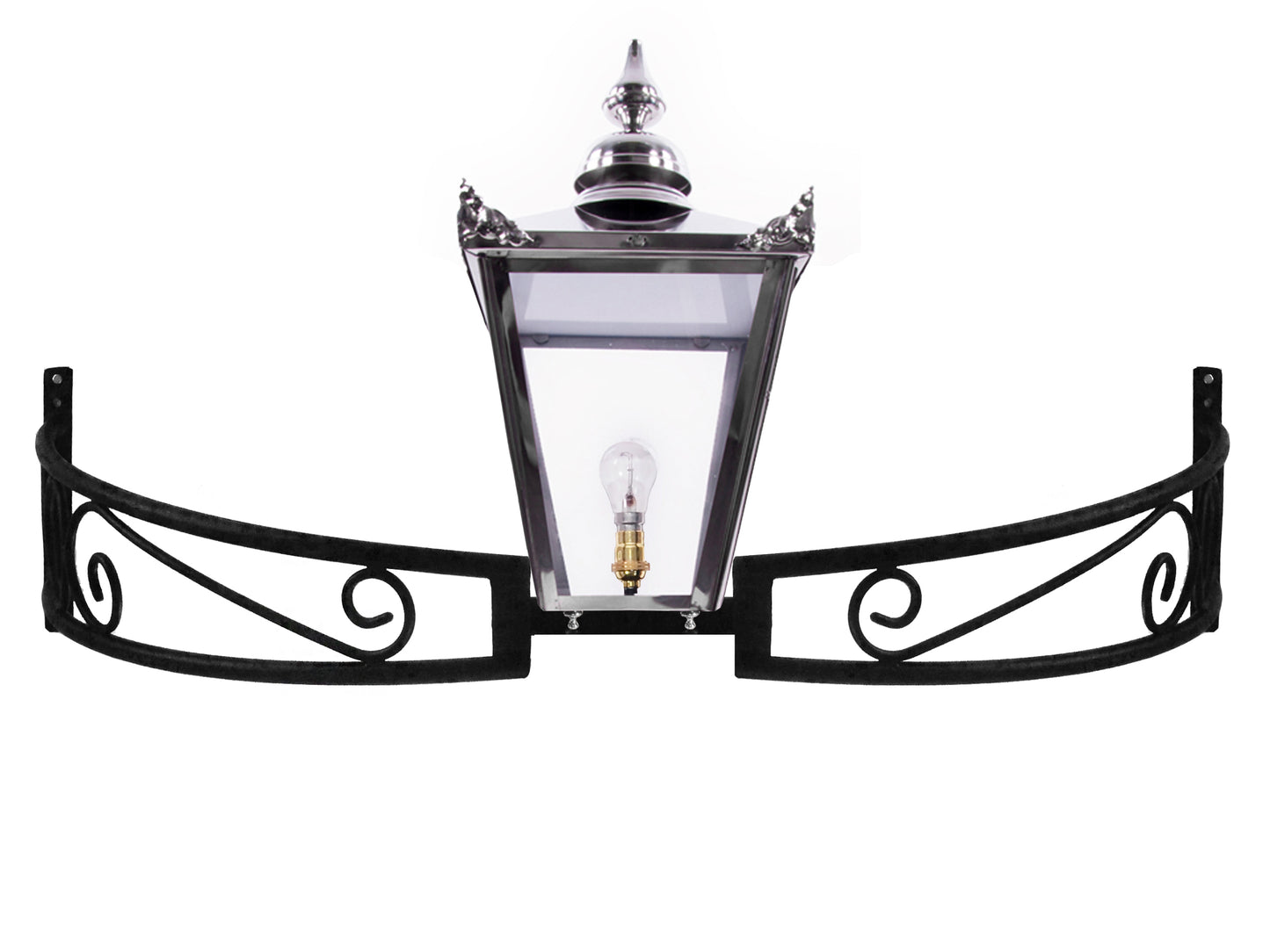 Stainless Steel Victorian Lantern on Bow Bracket
