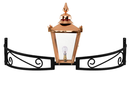 Copper Victorian Lantern on Bow Bracket