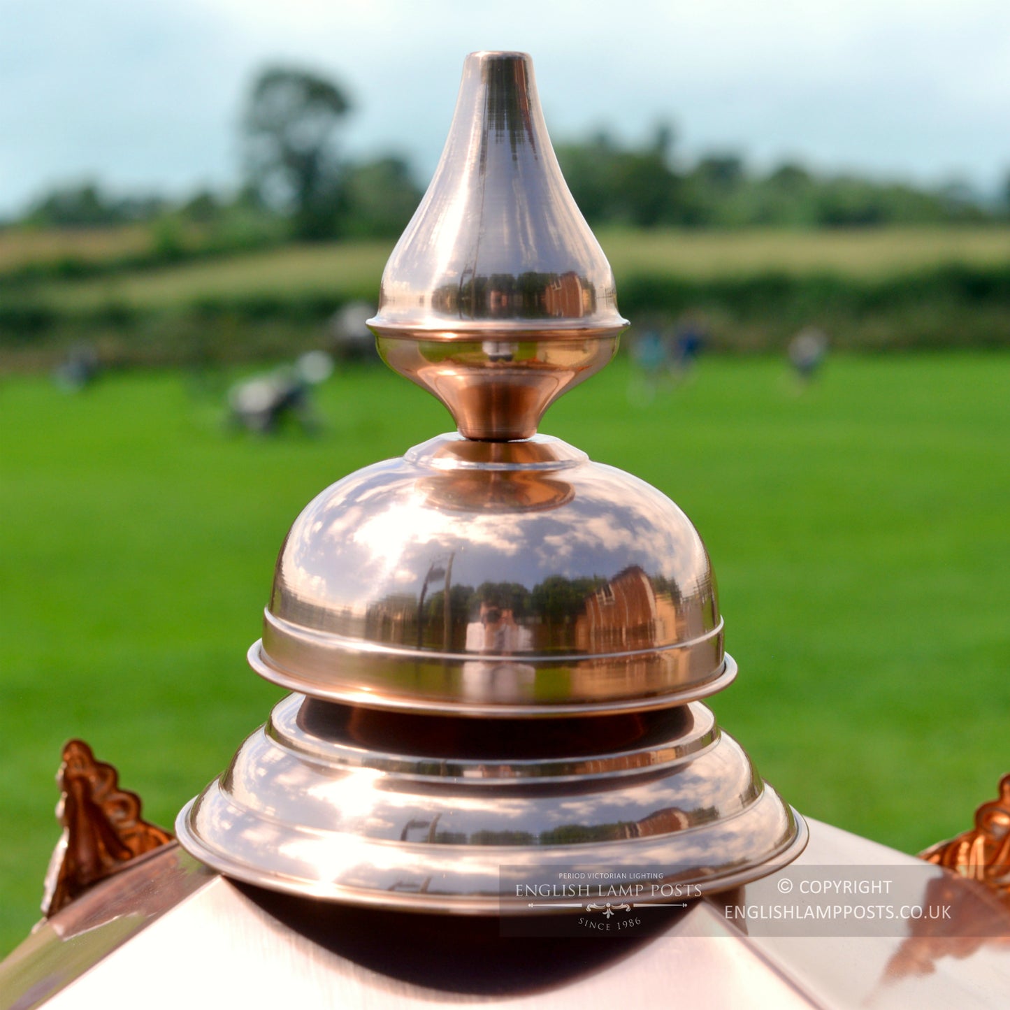 Victorian Copper Lantern & Pillar Post Finial