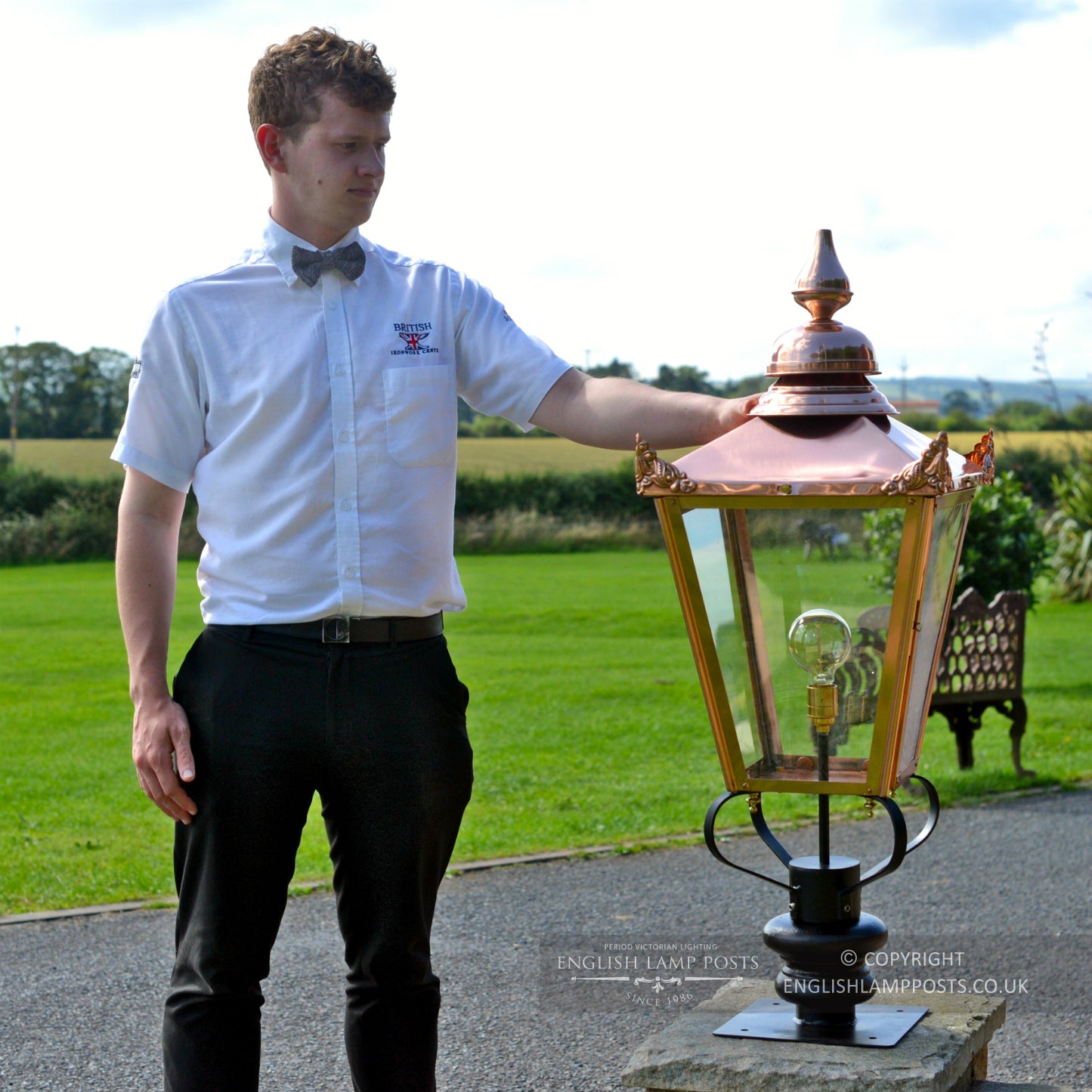 Victorian Copper Lantern & Pillar Post Scale