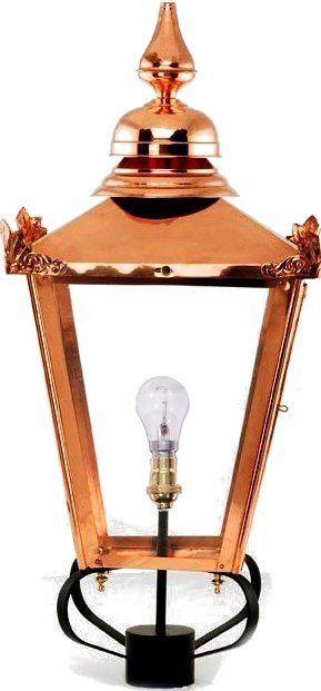 Copper Victorian Wall Light On Ornate Corner Bracket