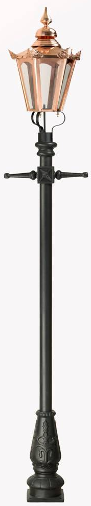 Large Copper Victorian Hexagon Lamp Post
