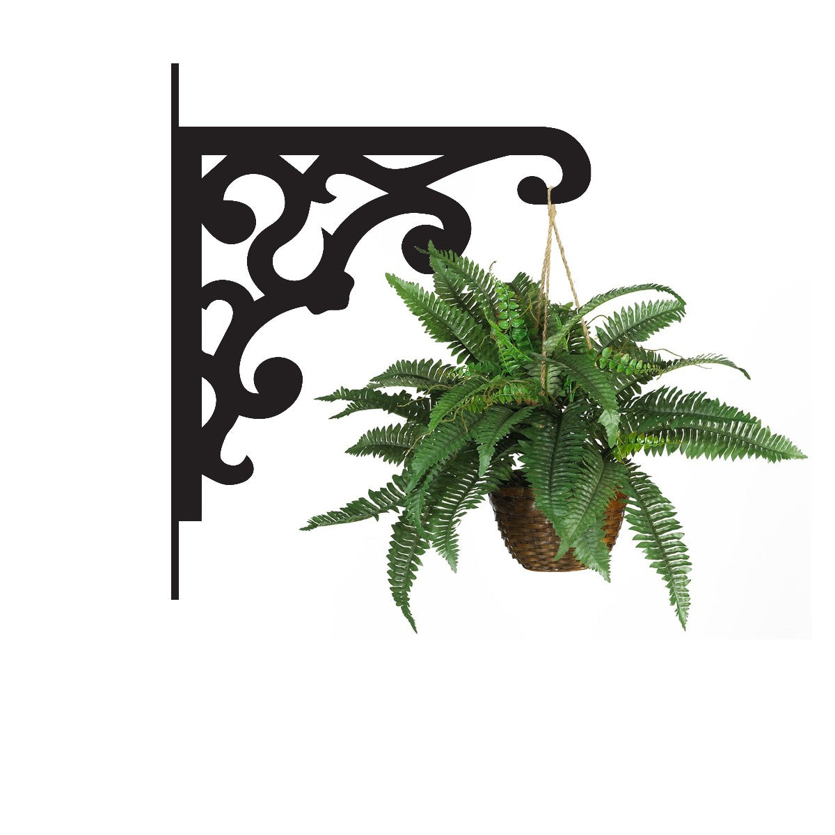 "Victorian Gingerbread" Style Garden Hanging Basket Bracket With Planter