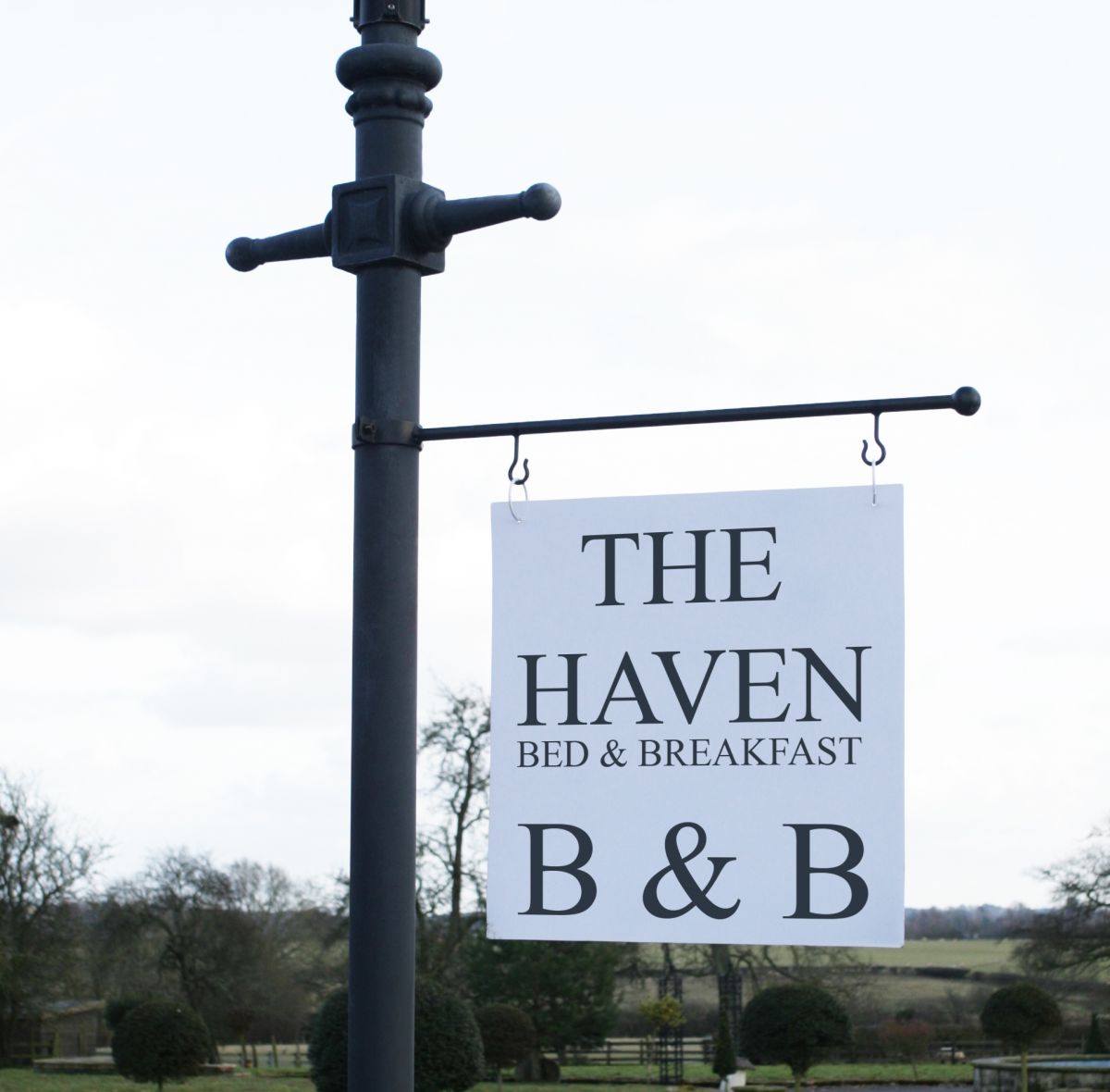 Close up of the customisable sign
