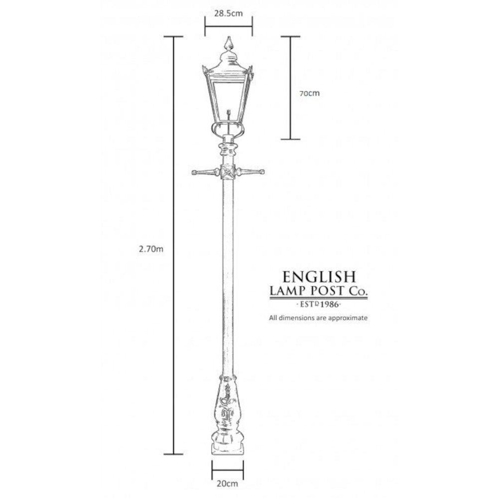 Dimensions of the Victorian lamp post