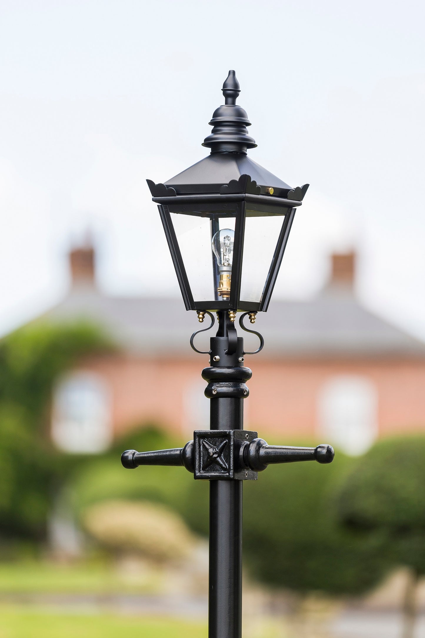 Black Lantern Top on Victorian Lamp Post