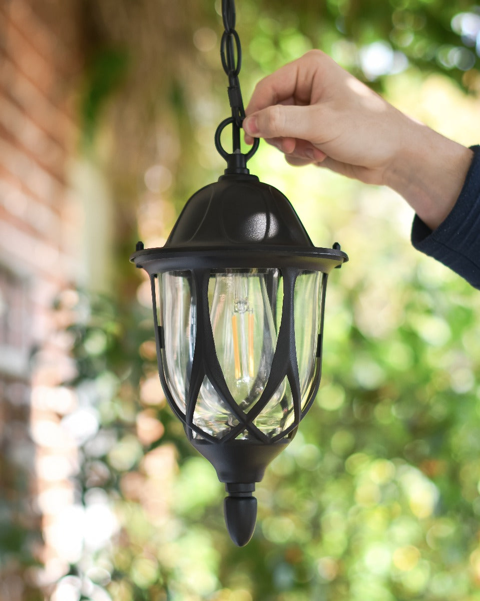Scale Shot of Victorian Hanging Chain Lantern 