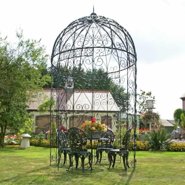 'Westhorpe' Black Scrolled Gazebo - thumbnail