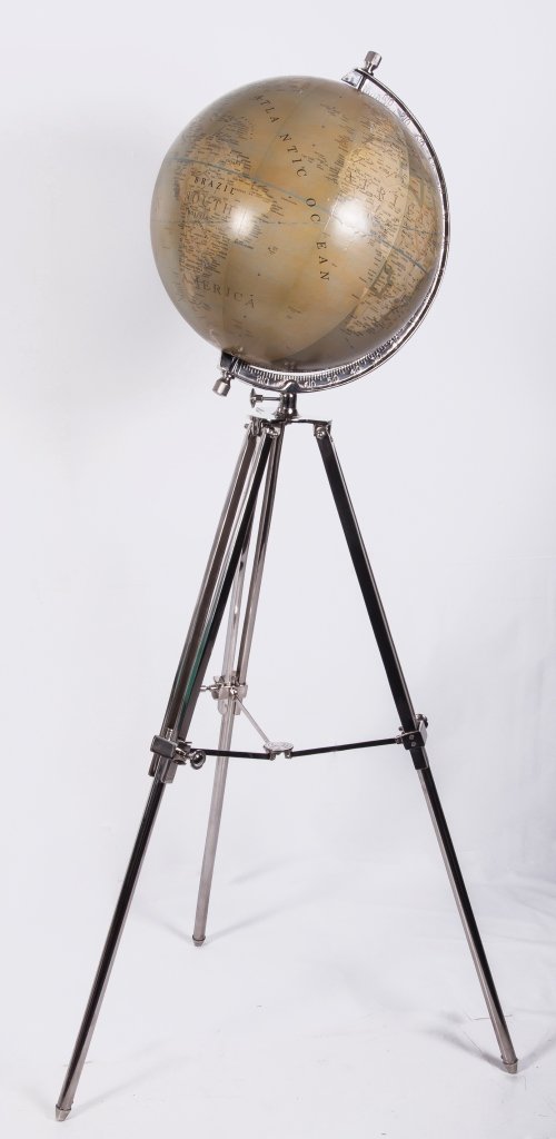 Vintage globe on tripod stand