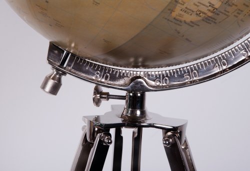 Detail tripod stand with vintage globe