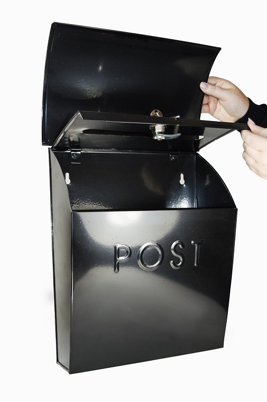 The Black Lockable 'Montcour' Modern Post Box