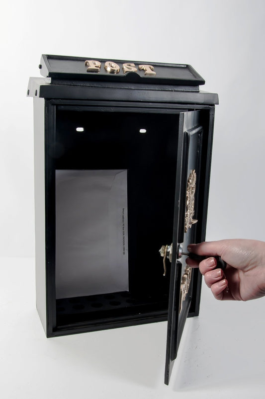 Welsh dragon wall mounted post box open door