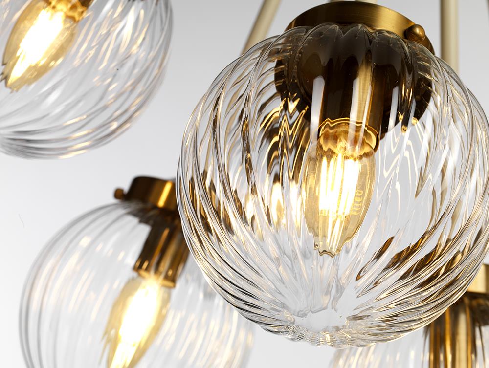 Close up of the ribbed glass shade